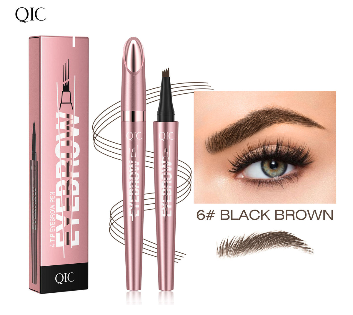 Four-Prong Liquid Eyebrow Pen