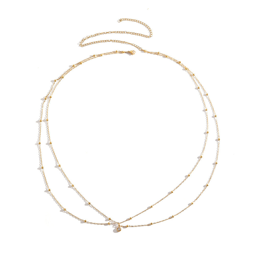 European Bead Chain with Rhinestones Women Waist Accessory