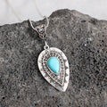 Retro Water Drop Turquoise Pendant Necklace