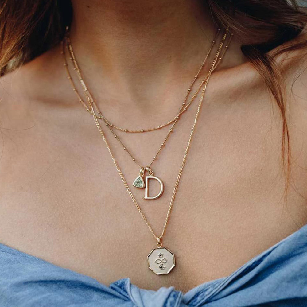 Korean Style Glow Letter S925 Silver Clavicle Chain Necklace
