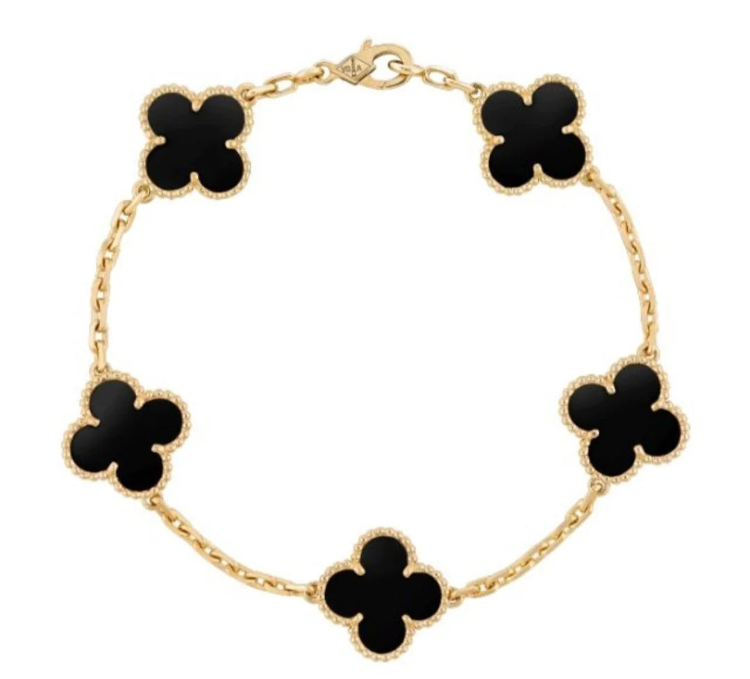 Clover Charm Bracelet - Black