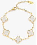 Clover Charm Bracelet - White