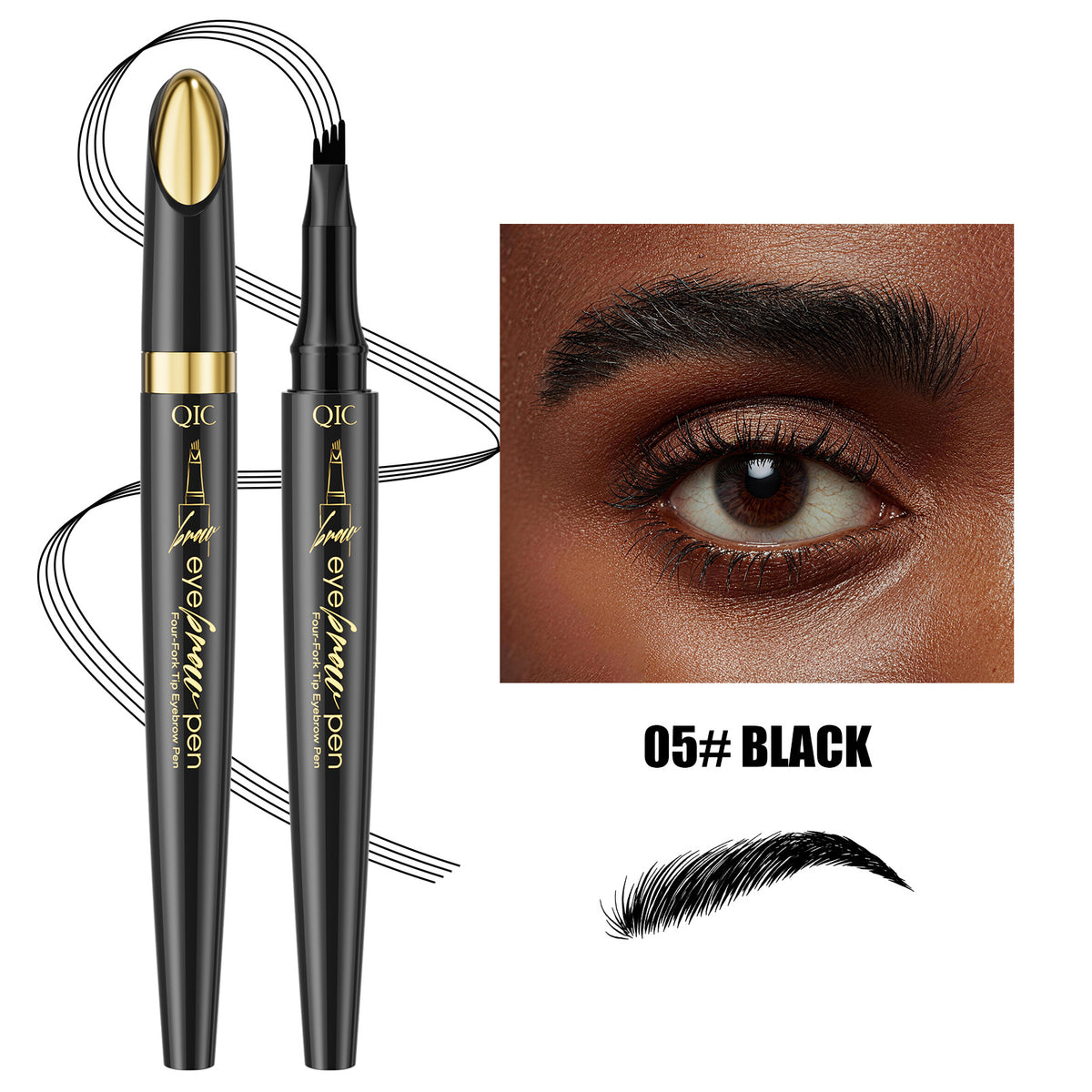Four-Prong Liquid Eyebrow Pen