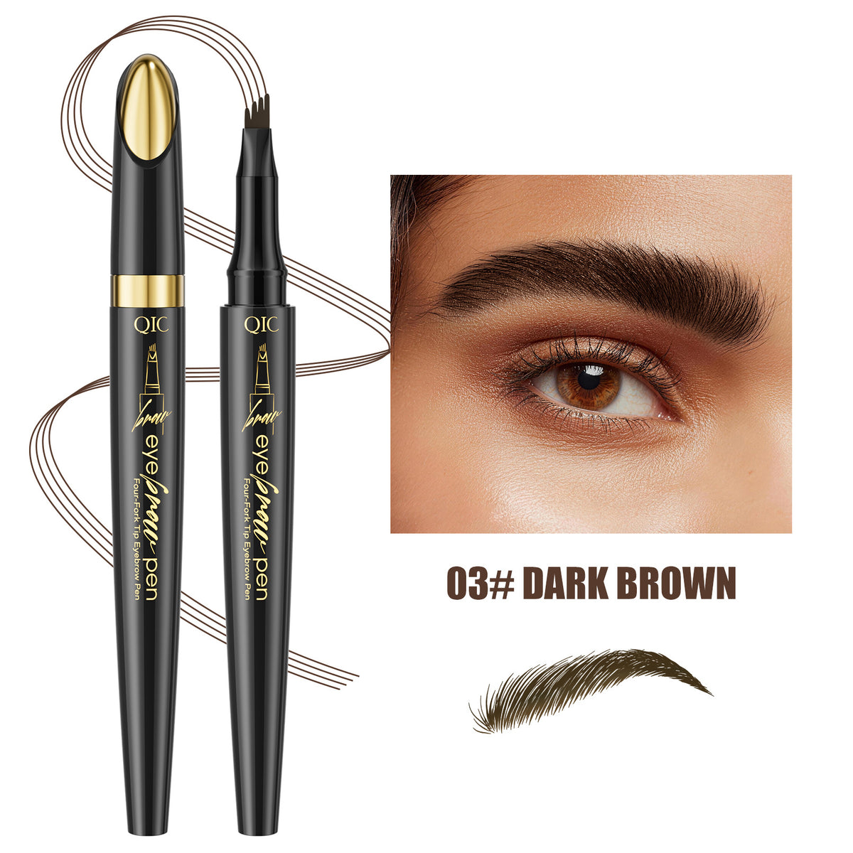 Four-Prong Liquid Eyebrow Pen