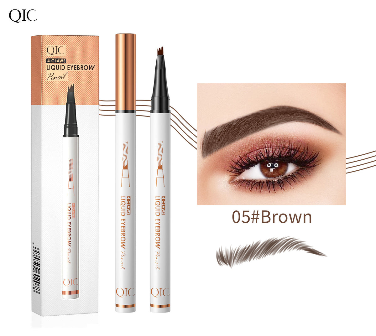 Four-Prong Liquid Eyebrow Pen