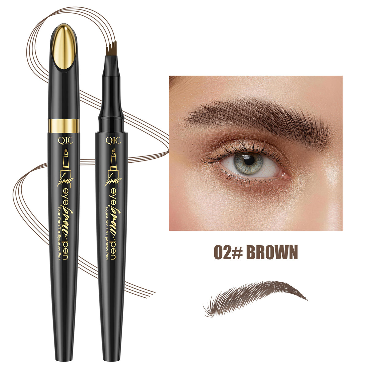 Four-Prong Liquid Eyebrow Pen
